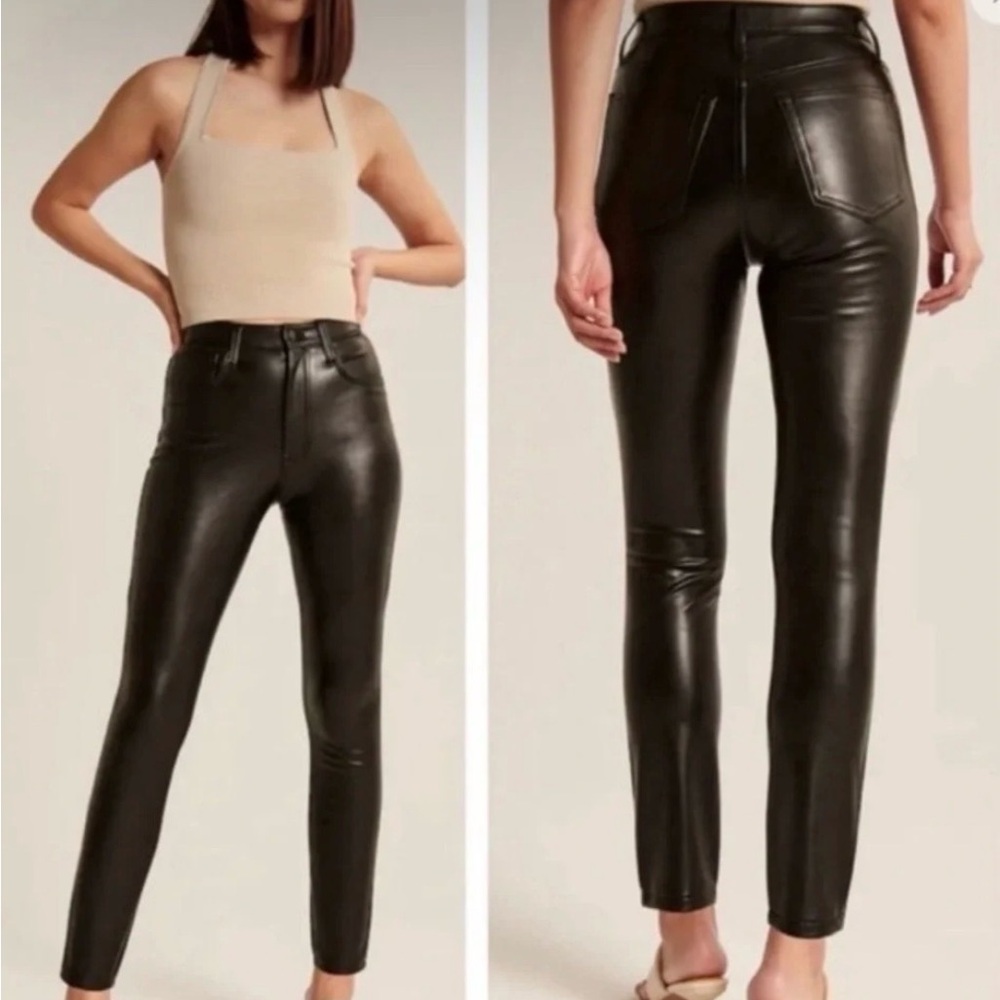 Abercrombie & Fitch The Skinny High-Rise Black Faux Leather Pants